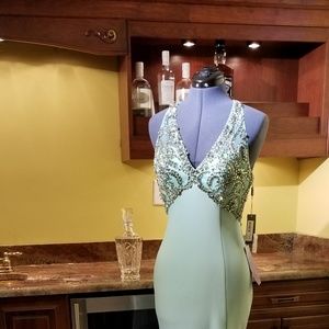 Faviana Elegant Seafoam Full Length PROM dress